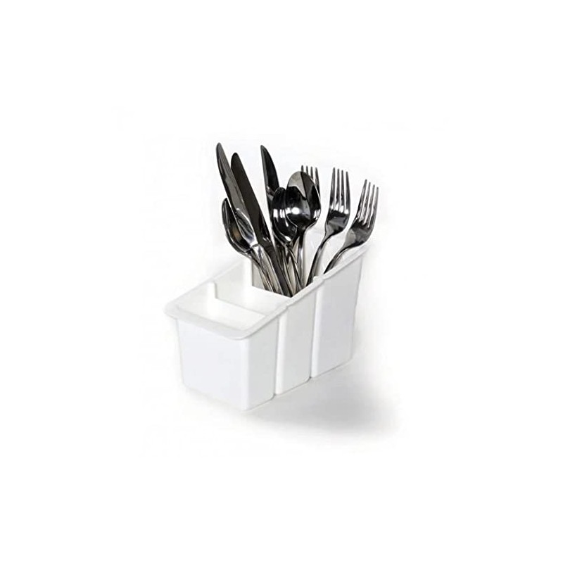 Delfinware 2500 W Plastic Cutlery Basket, White, 19 x 10.5