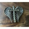 Western Silver heart and Winged Cross Belt Buckle