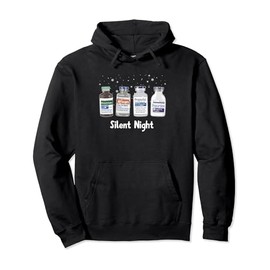 Silient Night Propofol Christmas Nurse Shirt Christmas Nurse Pullover Hoodie, black