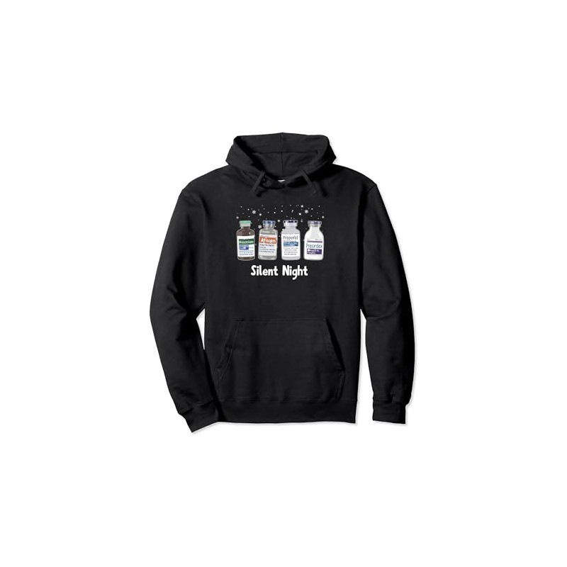 Silient Night Propofol Christmas Nurse Shirt Christmas Nurse Pullover Hoodie,