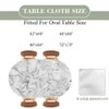 Gthnbdx Marble Texture Background Waterproof Oval Fitted Tablecloth Oil-Proof Elasticized