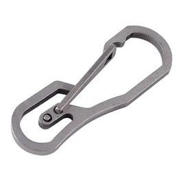 1Pcs Titanium Keychain Key Hiking Clip, Heavy Duty Belt Clips Key Holder Keychain Snap Hook for Camping Hiking Outdoor, Silver