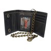CAZORO RFID Blocking Men's Tri-fold Vintage Biker Vintage Buffalo Leather