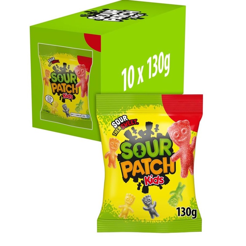 Generic 10 x Sour Pattch Kids Bag 130g - Fruit