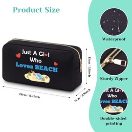 Beach Lover Gift for Women Makeup Bag Beach Themed Gifts Summer Beach Gift for Beach Lover Travel Vacation Gift for Friend Daughter Weekend Gift Funny Sea Lovers Birthday Christmas Graduation Gift