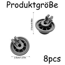 8 Dishwasher Wheels Dishwasher Replacement Parts Universal Lower Basket Basket Roller Set Universal Basket Wheels for Many Common Bosch Siemens Dishwashers