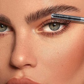 2Pcs Iron Wand Mascara, Metal Mascara Wand, Black Washable Metal wand mascara, 3d Curling Eyelash, Added Fiber, Waterproof Natural Length Slim Volume Building
