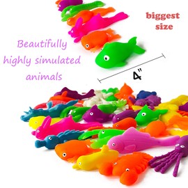 MIMIDOU 30 Pcs Finger Slingshot Animal Toy, Funny Stretchable Flick Rubber Animals, a Variety Simulation Animals Great for Various Festivals and Parties.