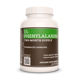 Remedy's nutrition DL-Phenylalanine (DLPA) 1,000mg Vegan Capsules Amino Acid Supplement - Non-GMO, Gluten Free, Dairy Free - Two Month Supply (60 Count)