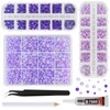 ASTARON Purple Resin Rhinestones for Crafting, 2mm-6mm Mixed Flatback Resin