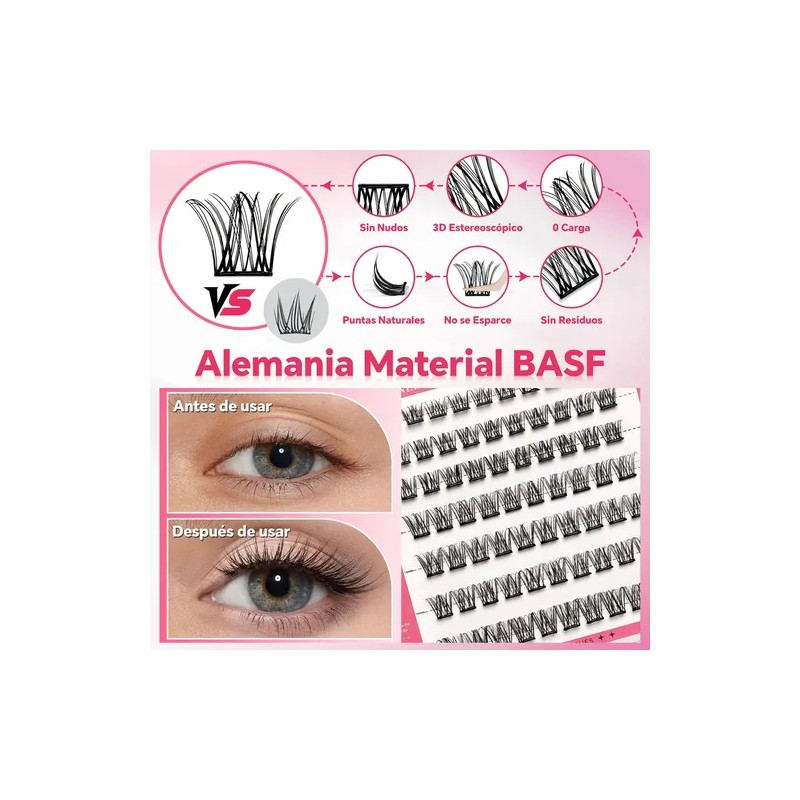 Gorgeous Olivia 88 Pestañas Postizas Kit Completo Rosa Chicle Moonstone