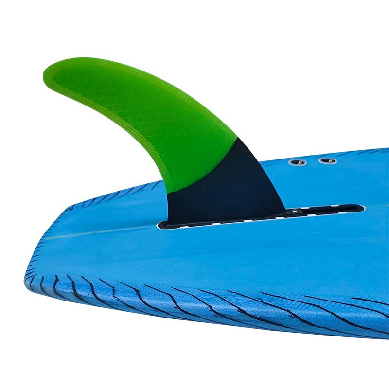 UPSURF Surfboard Single Fins Fiberglass Longboard Green Honeycomb+Carbon 8Inch Surfing