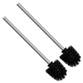 Nirox Set of 2 Toilet Brushes, Black, Toilet Brushes with 8 cm Diameter, Toilet Brush with Stainless Steel Handle, Toilet Brush in Elegant and Elegant Design, Removable Brush Heads