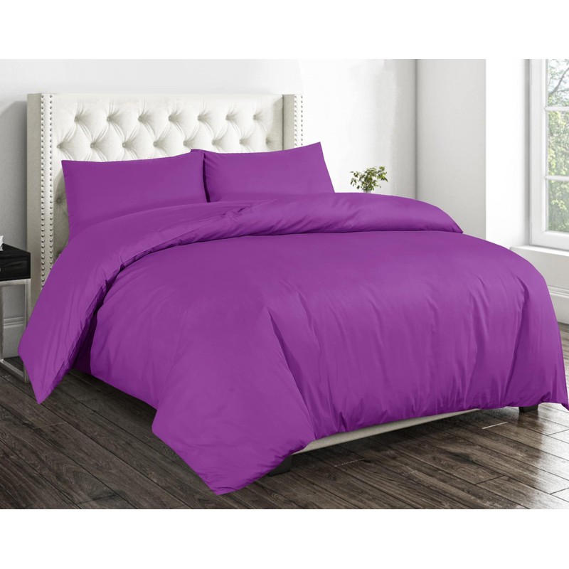 Sapphire Collection Plain Duvet Cover With Pillow Case Non Iron