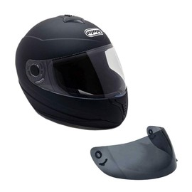 MMG Motorcycle Full Face Helmet DOT Street Legal Comes with Clear Shield and Spare Smoked Shield (MGAH26) (Matte Black, X-Large)