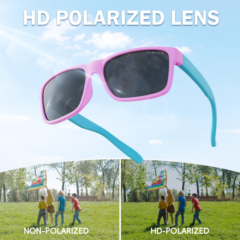 Kids Sunglasses Polarized Sport Youth Baseball Cycling Sun Glasses TPEE