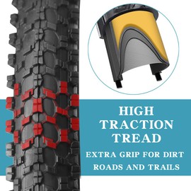 2 Pack Anti-Puncture 24"x1.95" Bike Tires with 2 Levers and with or Without 2 Inner Tubes (24x1.95-2 Tires 2 Tubes 2 Levers)