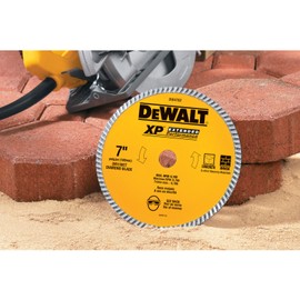 DEWALT DW4702 Industrial 7-Inch Dry or Wet Cutting Continuous Rim Diamond Saw Blade with 5/8-Inch and Diamond Knockout Arbor