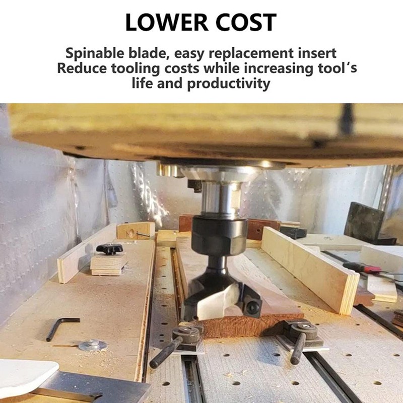 Slab Flattening Router Bit Insert Detachable Cemented Carbide 1/2in Shank
