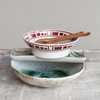 Creative Co-Op Stoneware Bowl with Reactive Crackle Glaze, Green and