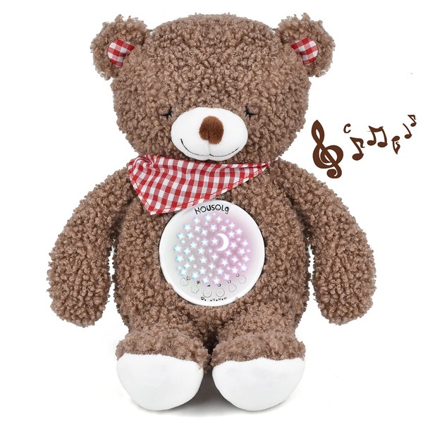 Housoly Rechargeable Baby Music Box with Soothing Music, Night Light