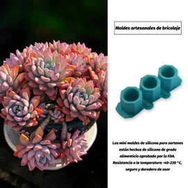 Moho de silicona de maceta,Paquete de 3 minimoldes octogonales de silicona para macetas de suculentas,3moldes de silicona para macetas de plantas suculentas,para Hecho a Mano Velas Hacer,suculentas
