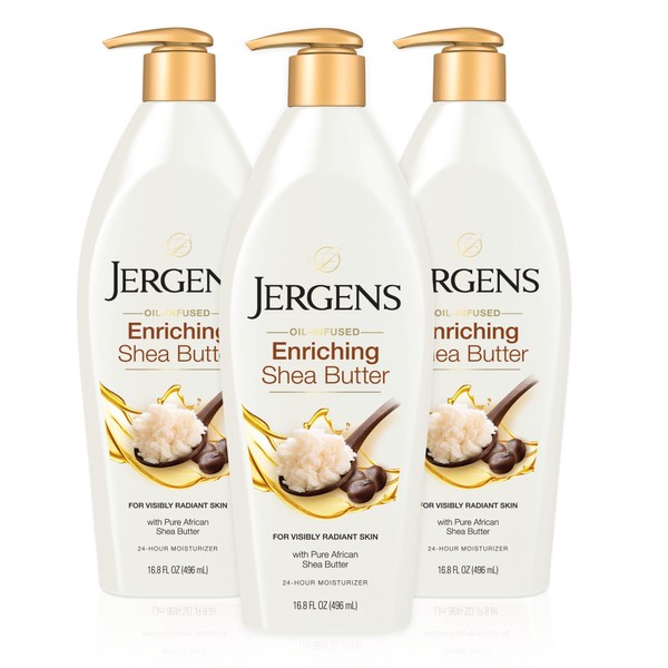 Jergens Base Oil-Infused Shea Butter 16.8 oz, Pack of 3