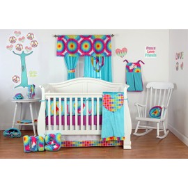 One Grace Place Terrific Tie Dye Diaper Stacker, Aqua Blue, Royal Blue, Purple, Yellow, Green, Orange, Pink, Red and White