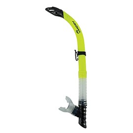 AKONA Adult Capri Semi Dry Snorkel with Silicone Mouthpiece - Neon Yellow