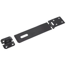 Keypak Heavy Duty Security Hasp and Staple Lock Set, Door Gate Hardware with Installation Kit (Black, (L)150mm)