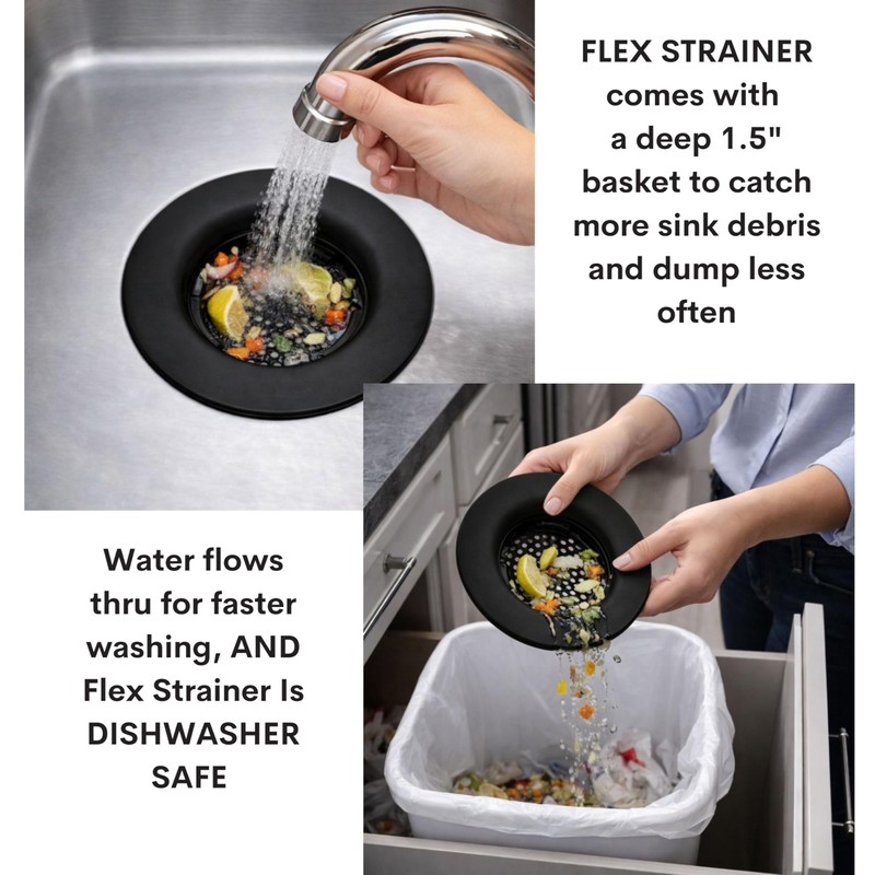 Flex Strainer® Sink Drain Strainer with Optional Stopper – No