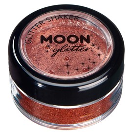 Moon Glitter Fine Glitter Shakers 100% Cosmetic Glitter for Face, Body, Nails, Hair and Lips - 0.17oz - Copper Bronze
