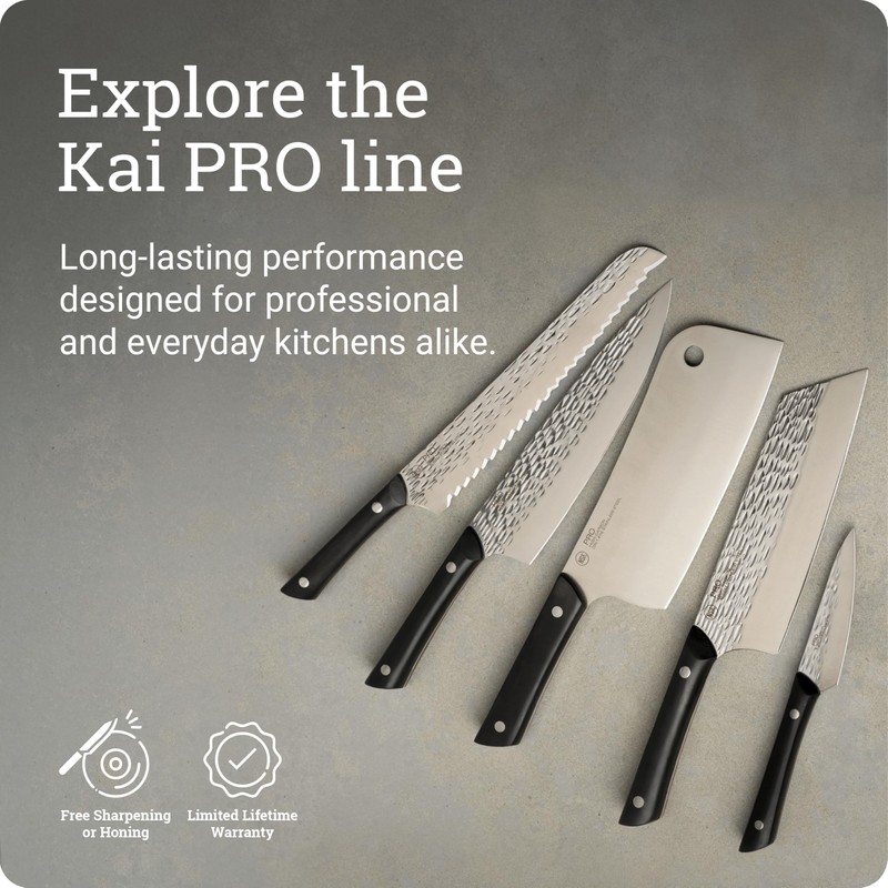 Kai PRO 6" Nakiri Knife, Hand Sharpened Vegetable Knife, Japanese