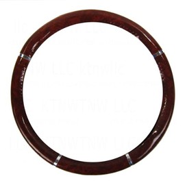 Synthetic Leather Grain Pattern Steering Wheel Cover - Mahogany