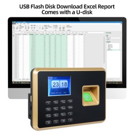 Bisofice Biometric Time Clock Attendance Machine for Employees Support 1000pcs Fingerprint/1000pcs Password/1000pcs ID Card Recognition 5 Languages System USB Port Data Management Device Suitable for School Restaurant Factory Office Small Business Hospit
