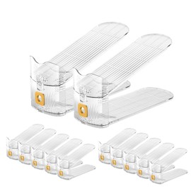 CiBiZi Clear Shoe Slots Organizers 12Pack Shoe Stacker Organizer for Closet Shoe Stackers for a Pair of Shoes Shoe Display Shelf Shoe Rack Holders Space Saver Organizador de Zapatos (Clear)