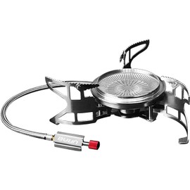 Bulin Camping Stove Backpacking Stove Portable Gas Stove with Piezo Ignition. 3800W Foldable Lightweight Cookware Outdoor Stove with Fuel Canister Adapter, Burner Kit for Camping Hiking Cooking