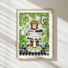 Parmaro Monkey Reading Newspaper Bathroom Print, Monkey on Toilet Print,