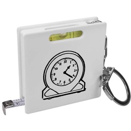 Azeeda 'Retro Analogue Desk Clock' Keyring Tape Measure/Spirit Level Tool (KM00036477)