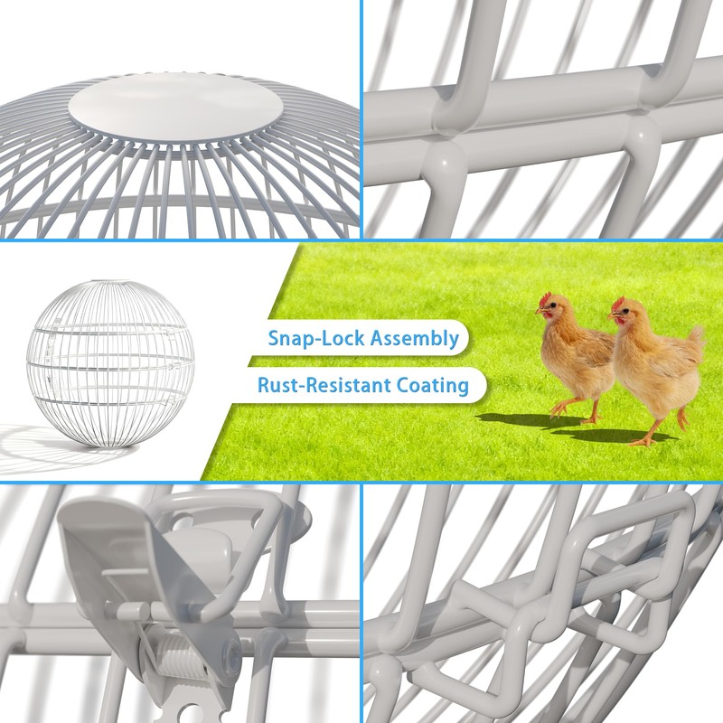TINAFEITEM Rolling Small Animal Cage 11.8 inches, Metal Mesh Ball Cage
