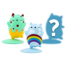 Cats vs Pickles Mini Figure 3-Pack | Mini Figures for Kids | Animal Figurines | Plastic Collectibles for Kids & Adults | Figures for Boys & Girls | Figurine Toys | Mint Chippie, Rainbow Meow + Random