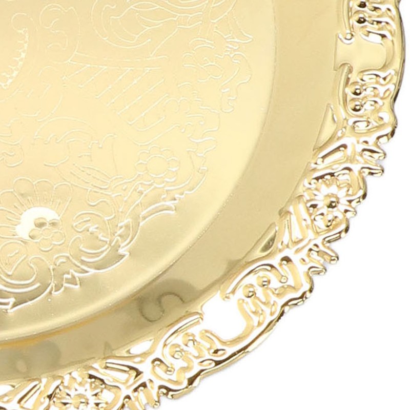 Round Decorative Dinner Plate Stainless Steel Storage Tray for Jewelry