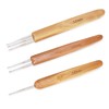Dreadlock Crochet Hook for Hair, 3 PCS Dreadlock Crochet Hook Dreadlock Needle Tools Crochet Hook Bamboo Latch Hook Crochet Needle with 1 Hook 2 Hooks 3 Hooks for Braid Craft(1mm)