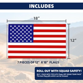 TKBEAM 7 PCS 12x18 Inches Offroad Flags,Whip Flags for UTV, Attach to Whip Lights or Flag Poles, Double Sided,Dune Flag,suitable for for UTV ATV Jeep Off-Road RZR Polaris Truck Boat and 4X4 Sand Buggy