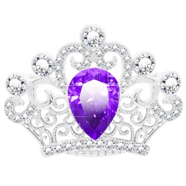 KristLand Royal Crown Brooch with Sparkly Crystal Lapel Pin Badge Coat Suit Wedding Party Gift Shirt Collar Gold Plated Brooch Pin for Women Men