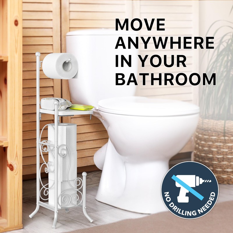 Simple Houseware English Style Bathroom Toilet Tissue Roll Holder Stand