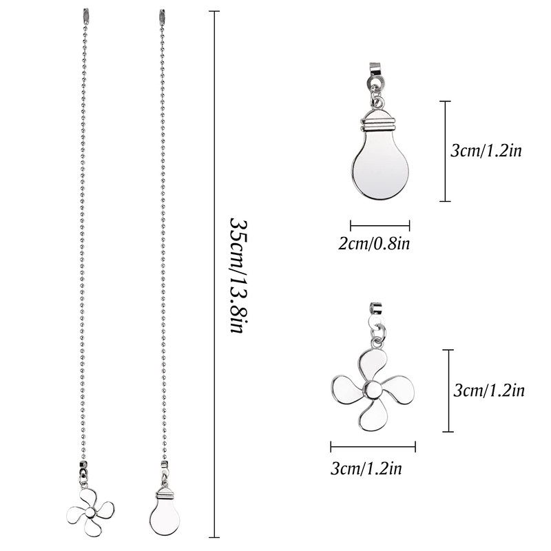 4PCS Ceiling Fan Pull Chain Extender, 14" Ceiling Fan Chain