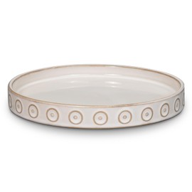 Eightpot Plant Tray for Pots - Ceramic Plant Saucer for Indoors Outdoors 7.5 Inch Plant Water Catcher Tray Plant Drainage Dray Decorative Flower Pot Saucer Plant Plates to Catch Water, Cream White