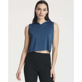 3 Pack Womens Dri Fit Tank Top Sleeveless Hooded Sweatshirts Crop Cropped Hoodies Shirt Athletic Active Gym Workout Running