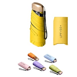 NTWHTB Portable Umbrella Mini Travel Sun Rain Beach Golf- Elegant Slim Design, Windproof Small Compact Lightweight Folding- for Kids and Adults Outdoor (Yellow)